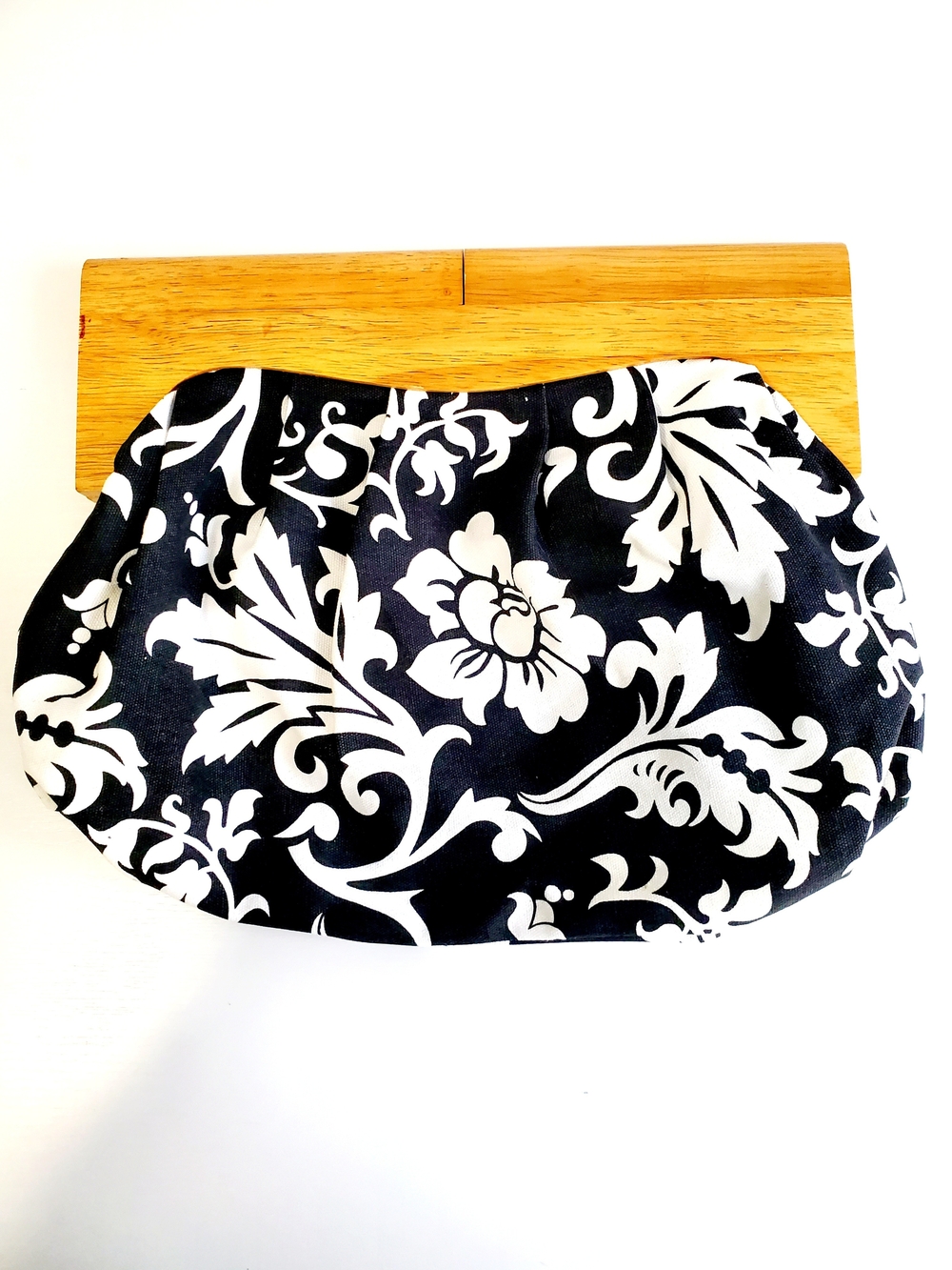 Old Navy Black and White Floral Clutch